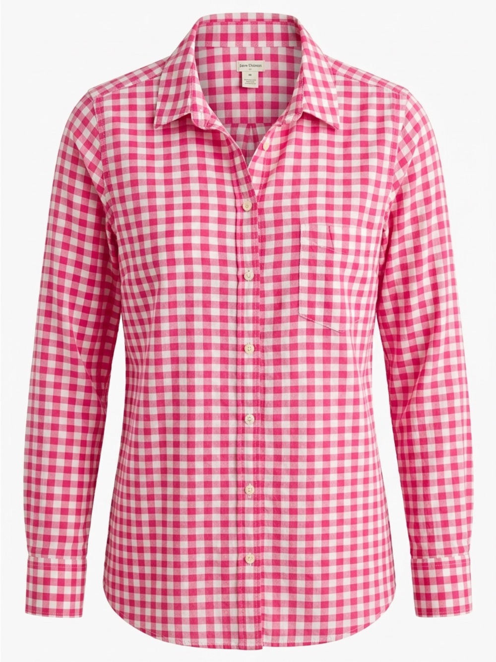 J. Crew Pink and White Gingham Button-Down Shirt